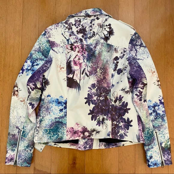 NWT Bagatelle floral print faux leather jacket size large - Picture 6 of 9